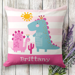 Coussin Dinosaures mignonnes Bébé Fille rose Gras Kawaii