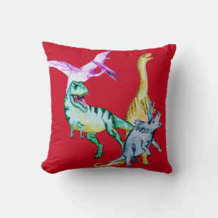 Coussin Dinosaures pour enfants à l'aquarelle