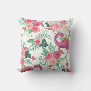 Coussin Dinosaures Vintage motif floral