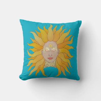 Coussin D'inspiration solaire turquoise