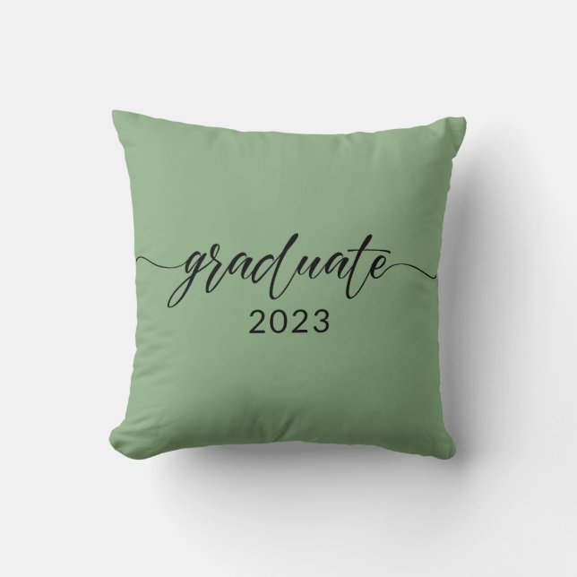Coussin Diplômé 2023 Noir Calligraphie Design (Recto)