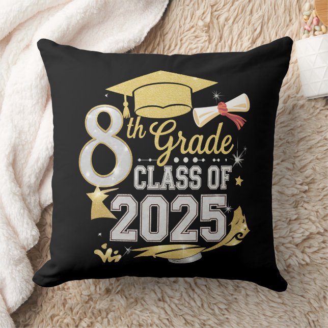 Coussin Diplômé de la promotion 2025 de 8e année (Couverture)