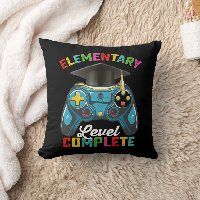 Coussin Diplômé de Niveau Élémentaire Jeux de Gamers (Couverture)
