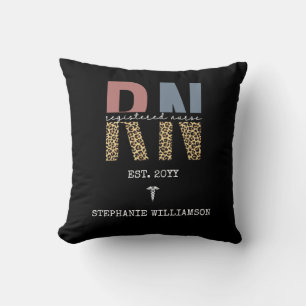 Coussin Diplôme d'infirmière diplômée RN personnalisé