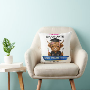 Coussin Diplômée en Hygiène Dentaire Personnalisée Vache d