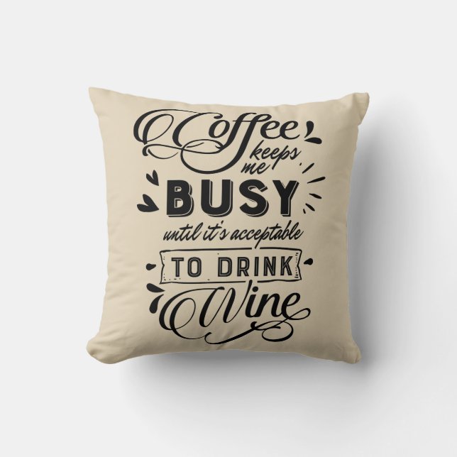 Coussin Dire du café et du vin (Recto)