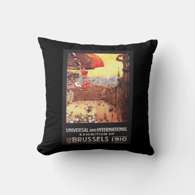 Coussin Dirigeable de Lebaudy avec des drapeaux du monde à (Recto)