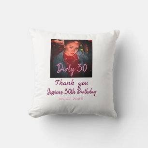 Coussin Dirty 30 Anniversaire ajouter nom rose ajouter dat
