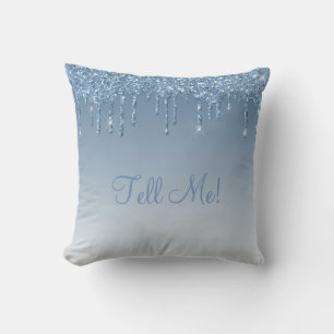 Coussin "Dis-moi" Parties scintillant bleue Bling Girly Jo