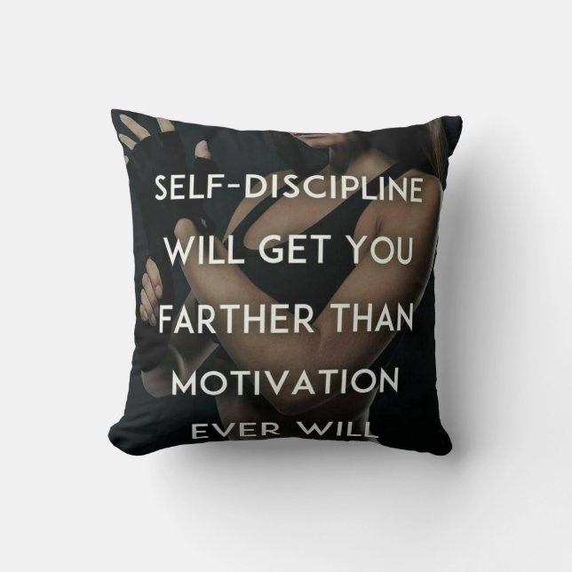 Coussin Discipline vs Motivation - Inspiration de gym pour (Recto)