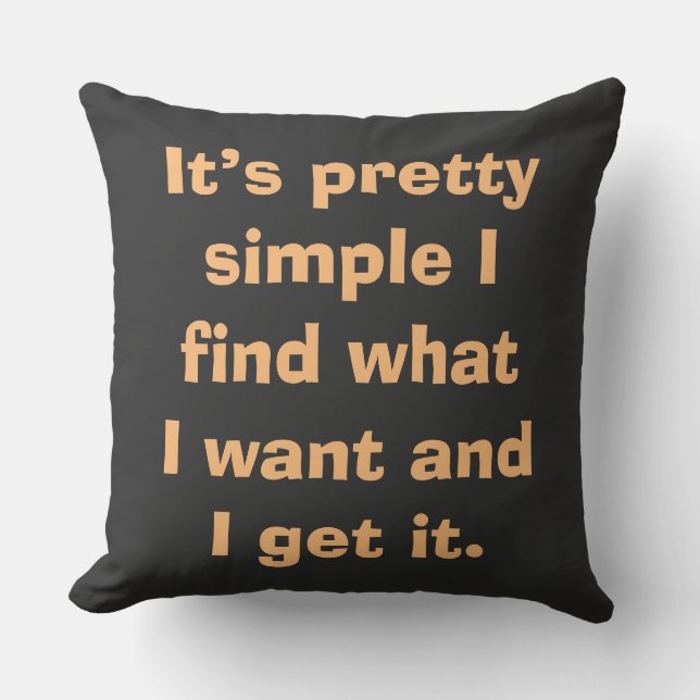 Coussin Discours inspirant en texte beige sur  (Recto)