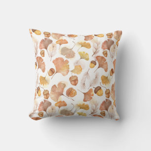 Coussin Dispersion botanique de feuille de ginkgo et de gl