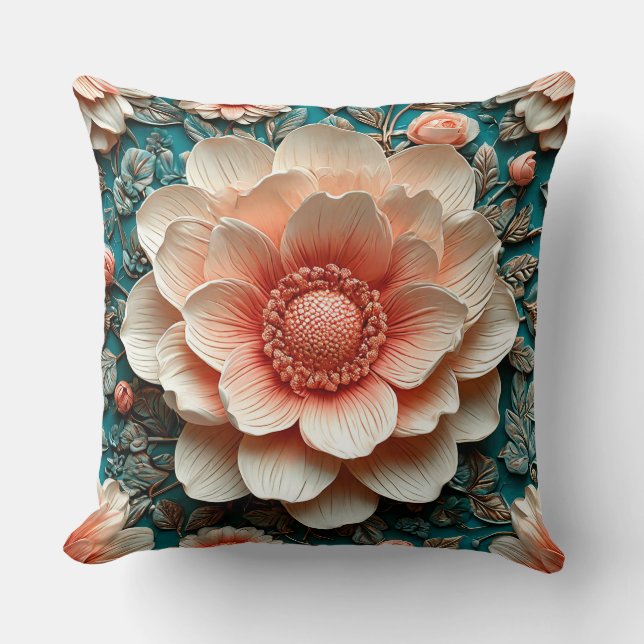 Coussin Disposition florale 3D artistique (Recto)