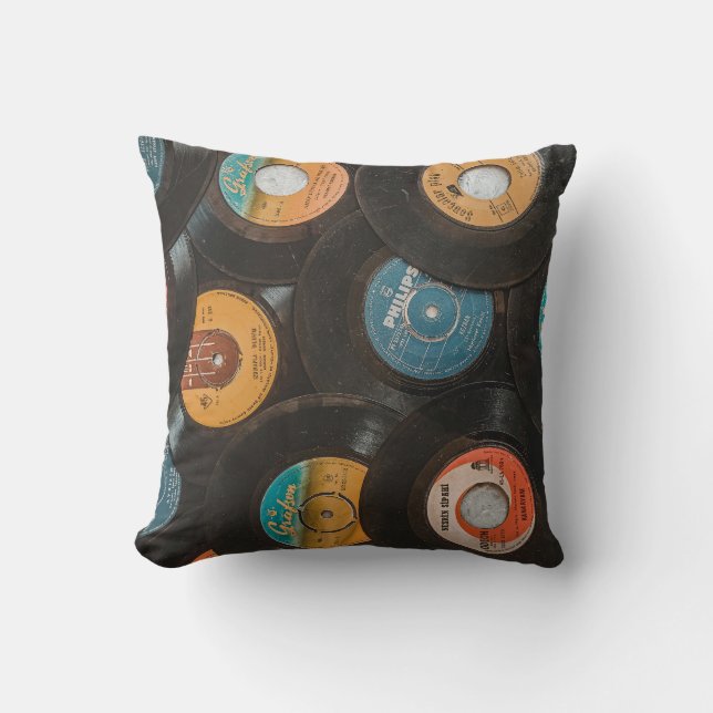 Coussin Disques Classiques Vinyle Noir (Recto)
