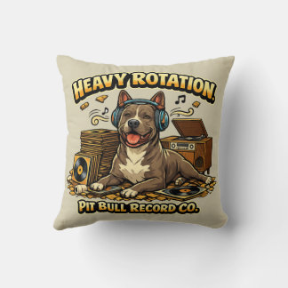 Coussin Disques vinyles cool Pitbull ambiance Rétro