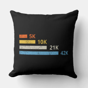 Coussin Distances de course II - 5K 10K 21K 42K Marathoner