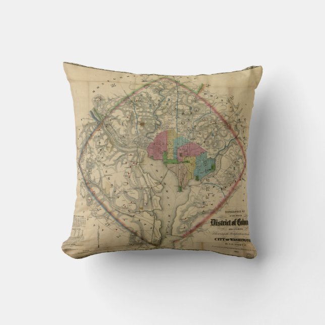 Coussin District de Columbia la carte d'ère de guerre (Recto)