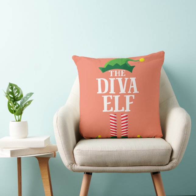 Coussin Diva Elf Matching Family Group Noël (Chaise)