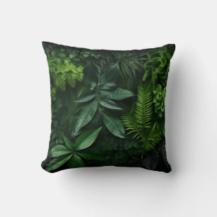 Coussin Divers feuilles plantes sur un arrière - plan somb