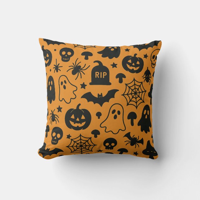 Coussin Diverses images de motif d'Halloween pliow (Recto)