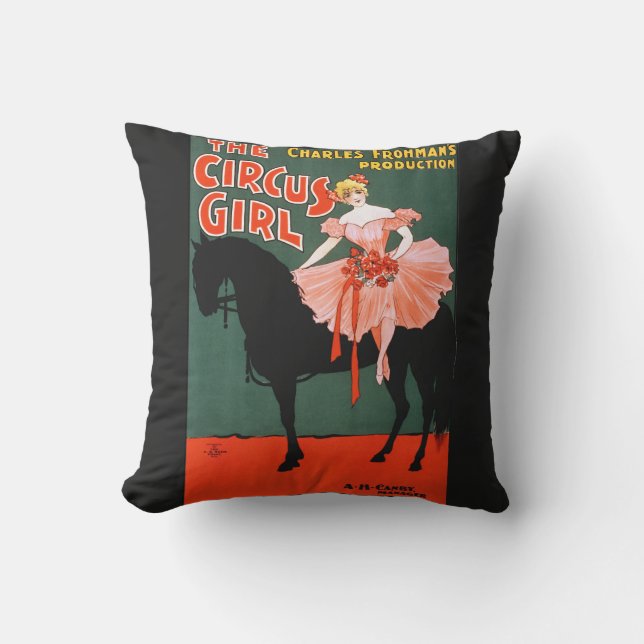 Coussin Divertissement classique rétro cirque vintage (Recto)