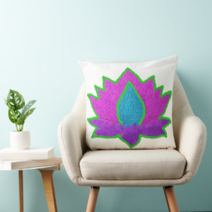 Coussin Diwali lotus scintillant
