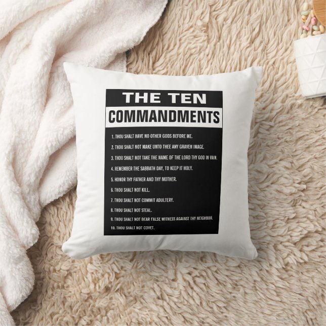 Coussin Dix Commandements Bible Verse Chrétien Religieux (Couverture)