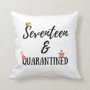 Coussin Dix-sept cadeaux d'anniversaire mis en quarantaine