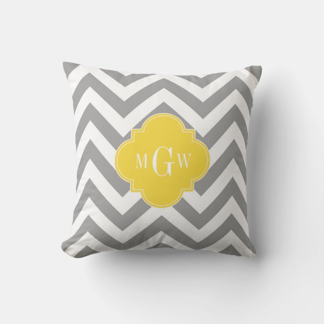 Coussin Dk Gris Lg Chevron Ananas Quatrefeuille 3 Monogram (Recto)