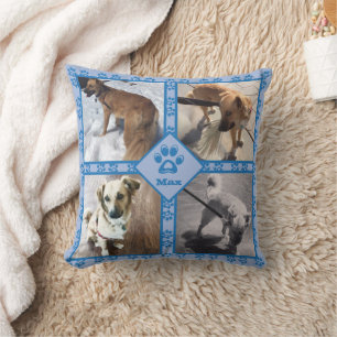 Coussin do-it-yourself chien photo collage empreintes de p
