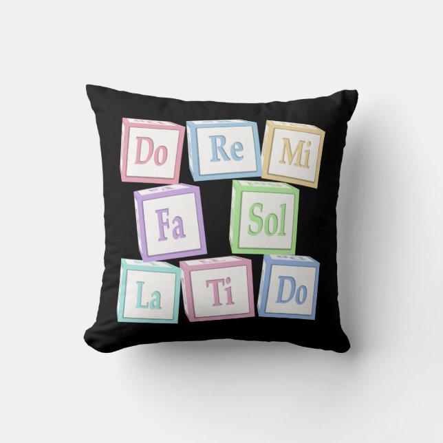 Coussin "Do Re Mi" Octave Solfeggio Musical Baby Blocks (Recto)
