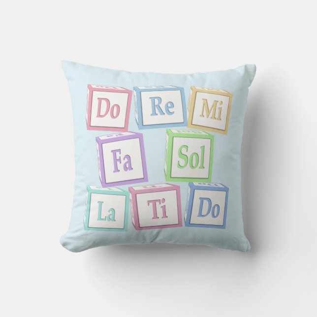 Coussin "Do Re Mi" Octave Solfeggio Musical Baby Blocks (Recto)