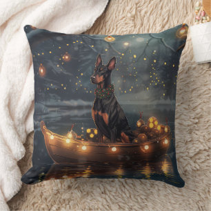 Coussin Doberman Christmas Festive Voyage
