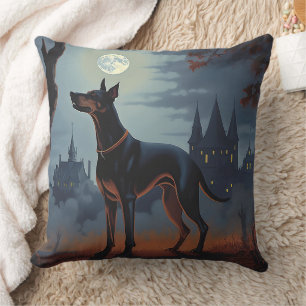 Coussin Doberman Halloween Épouvantable