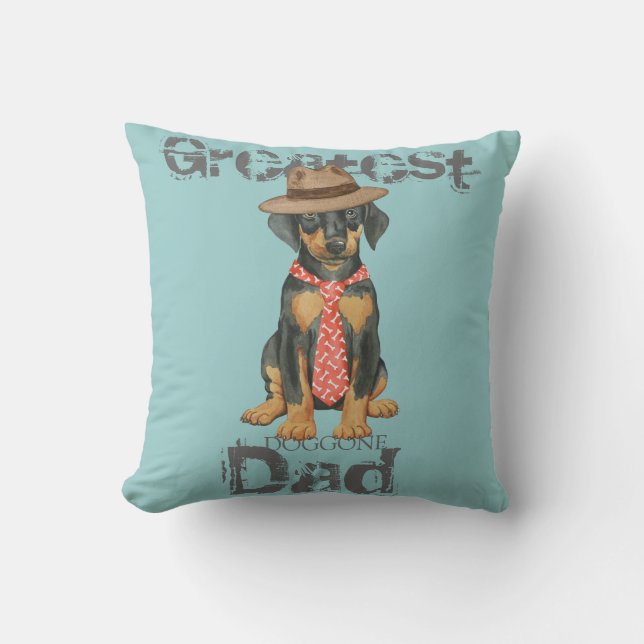 Coussin Doberman Papa (Recto)