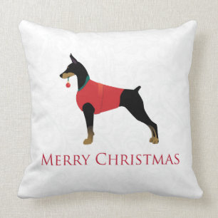 Coussin Doberman Pinscher Chien Joyeux Noël Design