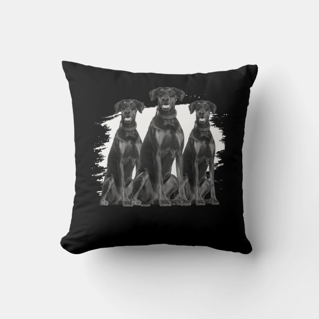 Coussin Doberman Pinscher Chien noir propriétaire Amoureux (Recto)