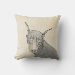 Coussin Doberman Pinscher Peinture - Art Chien original