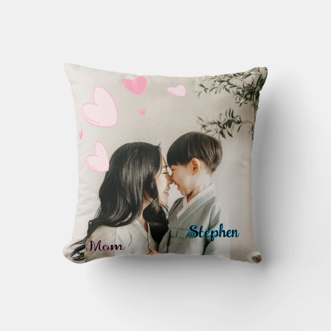 Coussin d'obligations de la mère personnalisée - N (Recto)