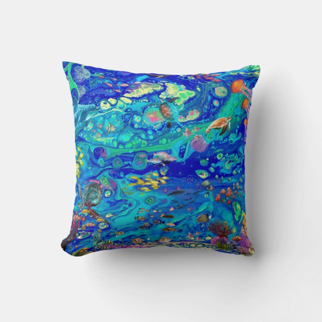 Coussin d'océan, coussin de plage, récif coralien, (Recto)