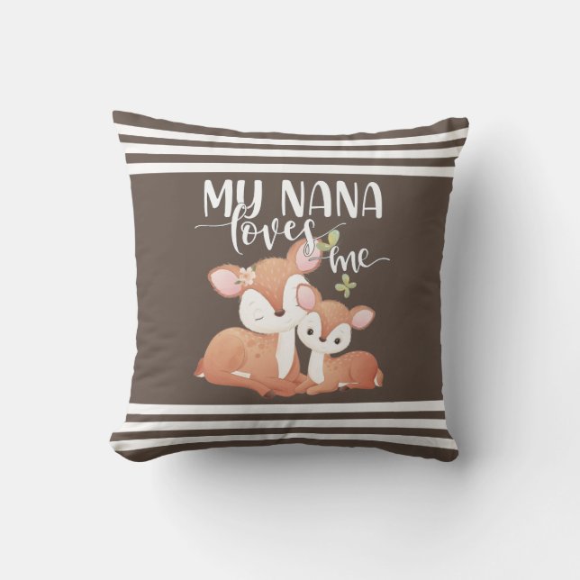 Coussin Doe et Fawn My Nana m'aime (Recto)