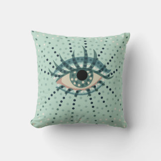 Coussin D'oeil bleu étrange avec l'art psychédélique