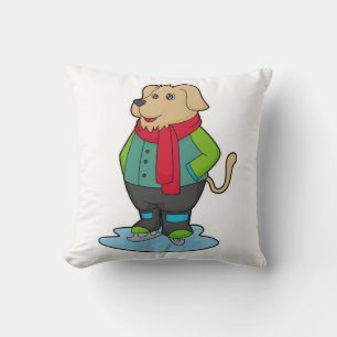 Coussin Dog at Ice skating with Ice skates