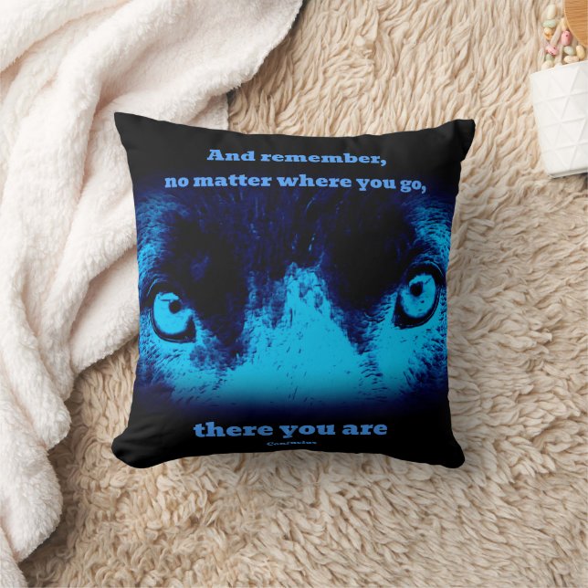 Coussin Dog Eyes Confucius Inspirational Quote (Couverture)