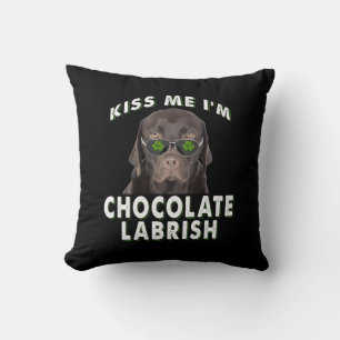 Coussin Dog Lover   Kiss Me I'm Chocolat Labrish