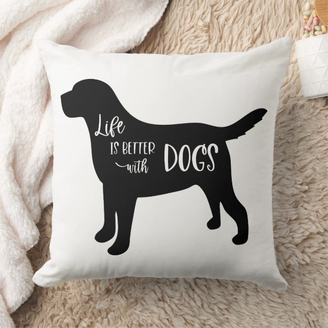 Coussin Dog Lover Quote Black and White (Couverture)