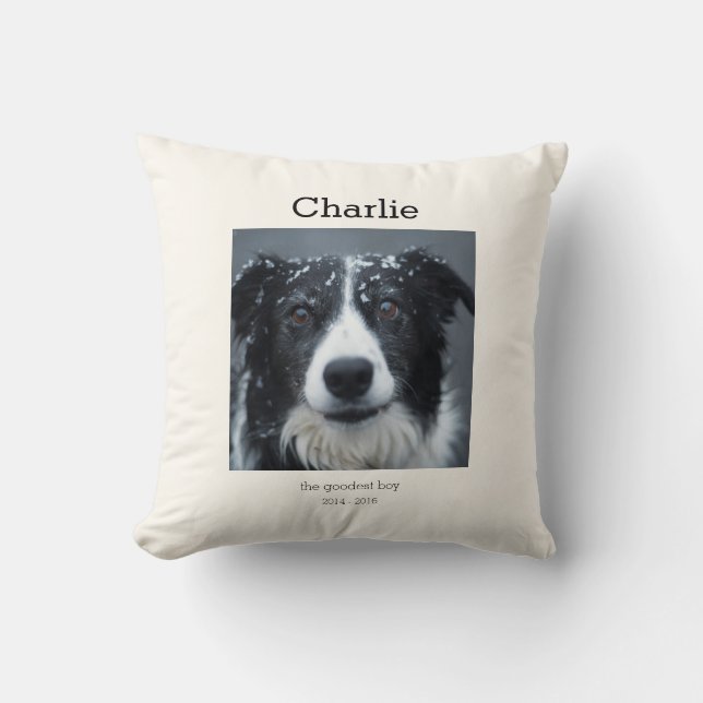 Coussin Dog Memorial Cushion Pet Remembrance Throw Pillow (Recto)