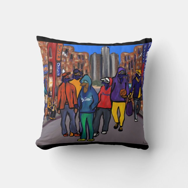 Coussin Dog Town City - Détroit (Recto)