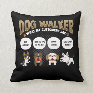 Coussin Dog Walker Funny Dog Walking Pet Sitter Cadeau