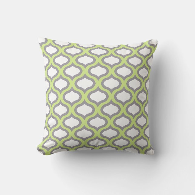 Coussin d'ogues vert et gris carreaux (Recto)